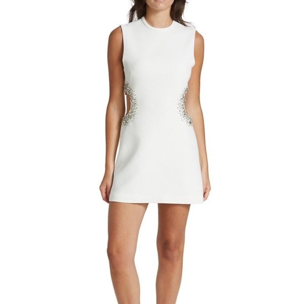 NWT A.L.C. Skye Crystal Embellished Cutout Mini Dress White Size 6 - Picture 5 of 14